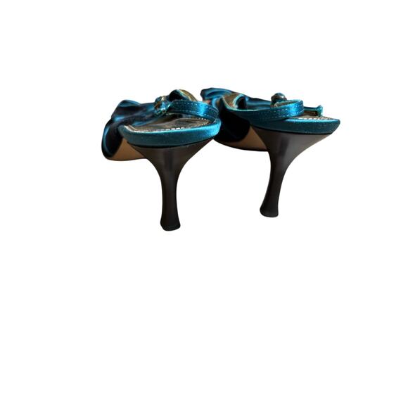 BCBG Teal Peep Toe Sling Back Heels Sz 8 - Picture 3 of 3